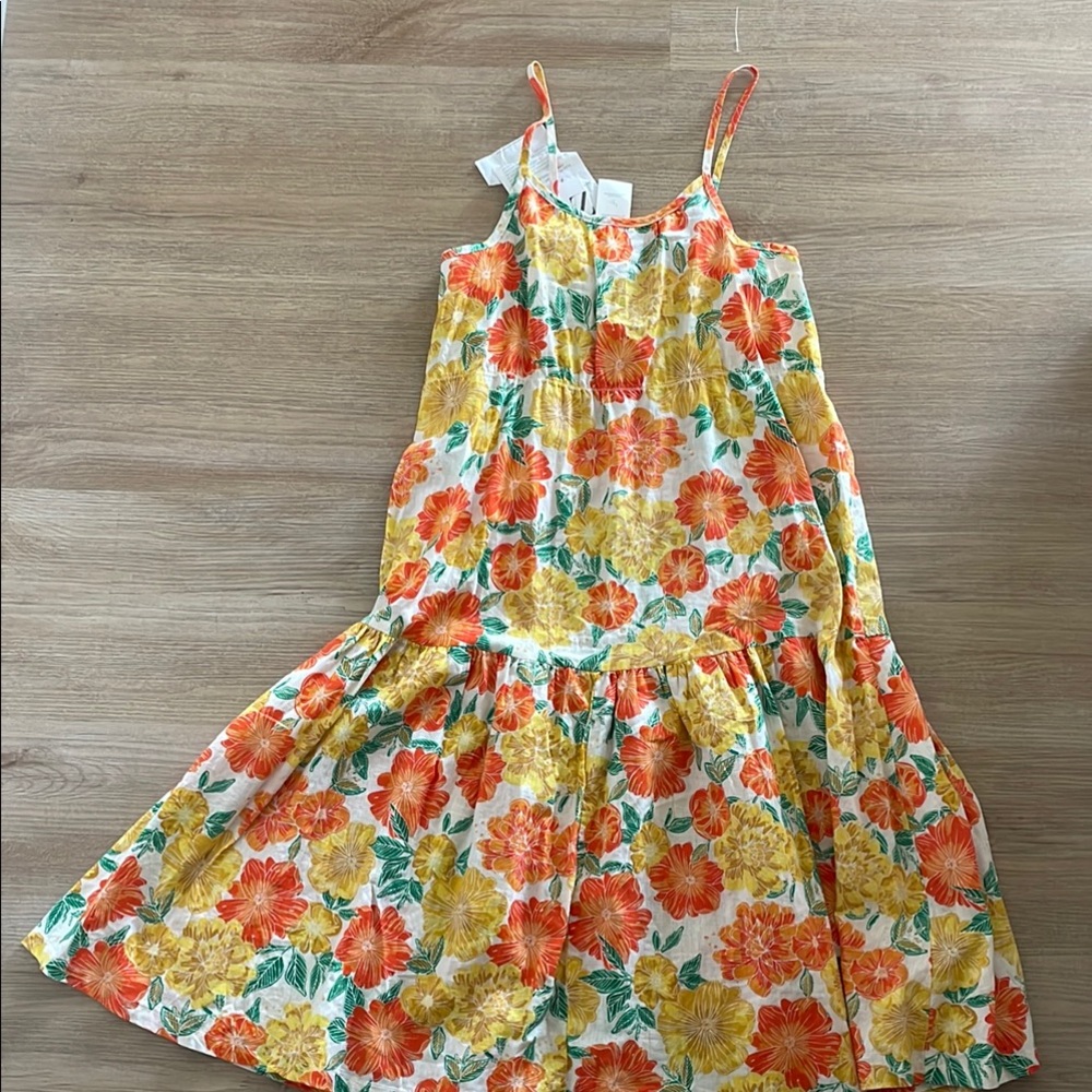 Zara Kids Floral Dress in Yellow and Orange